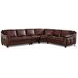 Bexley Caramel Leather 4 Piece Modular Sectional with Nailhead Trim