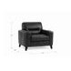 Elwyn Black Leather Upholstered Accent Chair