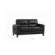 Elwyn Black Leather 64" Loveseat
