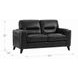 Elwyn Black Leather 64" Loveseat