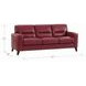 Elwyn Cranberry Leather 87" Sofa