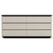 Madera Beige And Modern Walnut Upholstered Panel Bed Room Set