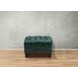 Picavel Green Leather Upholstered Rectangular Ottoman with Nailhead Trim