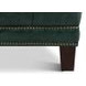 Picavel Green Leather Upholstered Rectangular Ottoman with Nailhead Trim