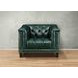 Picavel Green Leather Upholstered Accent Chair with Nailhead Trim