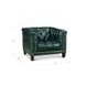 Picavel Green Leather Upholstered Accent Chair with Nailhead Trim