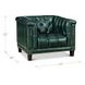 Picavel Green Leather Upholstered Accent Chair with Nailhead Trim