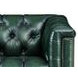 Picavel Green Leather Upholstered Accent Chair with Nailhead Trim