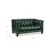 Picavel Green Leather 65" Loveseat with Nailhead Trim