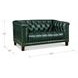Picavel Green Leather 65" Loveseat with Nailhead Trim