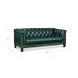 Picavel Green Leather 84" Sofa with Nailhead Trim
