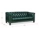 Picavel Green Leather 84" Sofa with Nailhead Trim