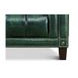Picavel Green Leather 84" Sofa with Nailhead Trim