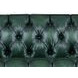 Picavel Green Leather 84" Sofa with Nailhead Trim