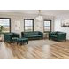 Picavel Green Leather 84" Sofa with Nailhead Trim
