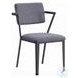 Cargo Gray Fabric and Gunmetal Dining Chair Set of 2