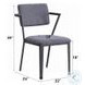 Cargo Gray Fabric and Gunmetal Dining Chair Set of 2