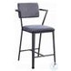 Cargo Fabric and Gunmetal Counter Height Chair Set of 2