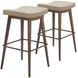 Divat Beige And Walnut Counter Height Stool Set Of 2
