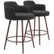 Kono Black And Walnut Swivel Counter Height Stool Set Of 2