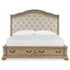 Marisol Fawn and Cream California King Leather Upholstered Storage Sleigh Bed