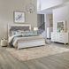 Reflections Pearl White and Gray California King Upholstered Panel Bed with LED