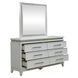 Reflections Pearl White and Rhinestone 6 Drawer Dresser with LED in Mirror