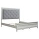 Reflections Pearl White and Gray King Upholstered Panel Bed with LED