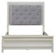 Reflections Pearl White and Gray California King Upholstered Panel Bed with LED