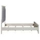 Reflections Pearl White and Gray California King Upholstered Panel Bed with LED