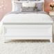 Reflections Pearl White and Gray Full Upholstered Panel Bed with LED