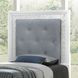 Reflections Pearl White and Gray Full Upholstered Panel Bed with LED