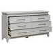 Reflections Pearl White and Rhinestone 6 Drawer Dresser with LED