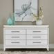 Reflections Pearl White and Rhinestone 6 Drawer Dresser with LED