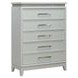 Reflections Pearl White and Rhinestone 5 Drawer Chest with LED