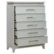 Reflections Pearl White and Rhinestone 5 Drawer Chest with LED