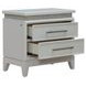 Reflections Pearl White and Rhinestone 2 Drawer Nightstand with USB Charging