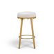 Oodle Cream Performance Vegan Mohair Upholstered Bar Stool