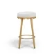 Oodle Cream Performance Vegan Mohair Upholstered Bar Stool
