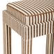 Kora Brown and White Upholstered Accent Stool