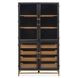 Fernholt Coffee Bean and Burnished Brass 4 Glass Door Display Cabinet