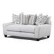 Durango Pewter Off White Performance Fabric 73" Loveseat with Throw Pillows