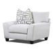 Durango Pewter Off White Performance Fabric Accent Chair with Throw Pillow