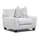 Durango Pewter Off White Performance Fabric Accent Chair with Throw Pillow