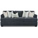 Elise Ink Gray 93" Sofa with Throw Pillows