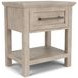 Bennett Frosted Gray 1 Drawer Nightstand with USB Charging