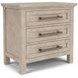 Bennett Frosted Gray 3 Drawer Nightstand with USB Charging