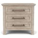 Bennett Frosted Gray 3 Drawer Nightstand with USB Charging