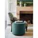 Waverly Silverado Green Upholstered Round Swivel Ottoman