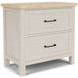 Glenndale Aged White and Wheat 2 Drawer Nightstand with USB Charging